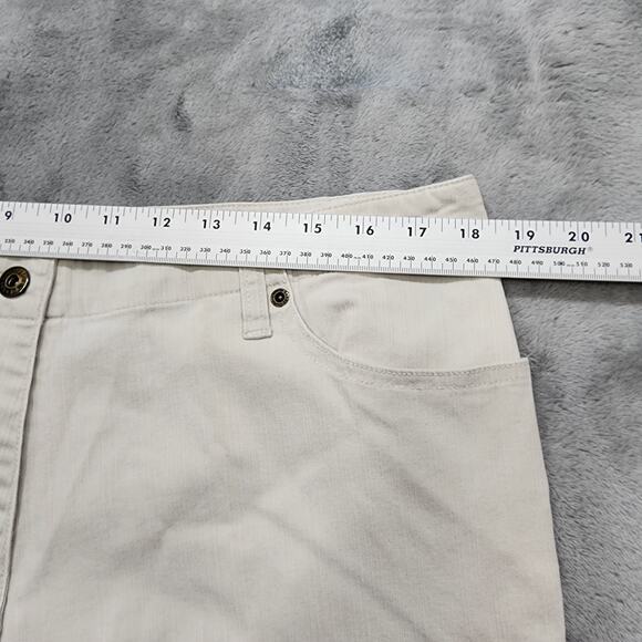 Christopher & Banks Jeans Women 14 White Stretch Crop Capri Side Slit Stretch - Picture 9 of 13